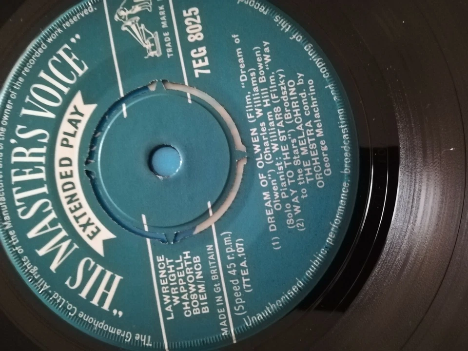 GREAT FILM THEMES MELACHRINO ORCHESTRA THE GLASS MOUNTAIN EP 45RPM 7"EASY LISTEN - Image 4 of 4