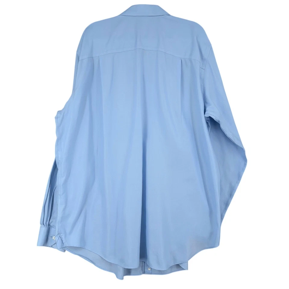 Camisa de vestir Rochester azul claro sin hierro 18 1/2 38 39 para hombre con botones Foto 2 de 4