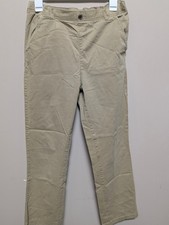 Boys' Size 16 Husky Khaki Cotton Blend Pants with Elastic Waistband