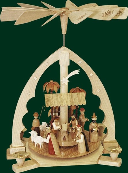 Tischpyramide Christi Geburt Pyramide Volkskunst Seiffen Erzgebirge NEU 16132-image