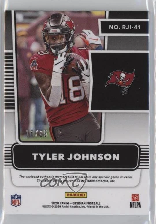 2020 Obsidian Rookie Jersey Ink Electric Etch Yellow /25 Tyler Johnson Auto RC - Image 2 of 2