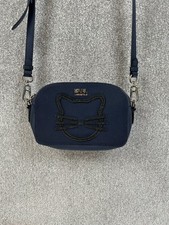 Karl Lagerfeld Handbag Womens Navy Cat Face Bag Crossbody