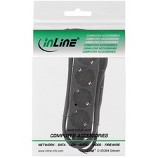 InLine Multi Outlet 4x Shucko Cable 1.5m Black Strip Power 1.5m 16441E