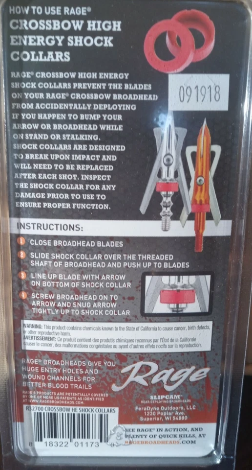 Rage R32700 Crossbow Replacement High Energy Shock Collars-1pk 15pcs-NEW-SHIP24H - Image 3 of 3