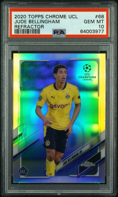 Jude Bellingham 2020-21 Topps Chrome UEFA Refractor Rookie #68 PSA 10 Dortmund