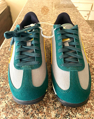 PUMA Easy Rider Weathered Men's Low Top Lace-Up Canvas Sneakers Green Moon