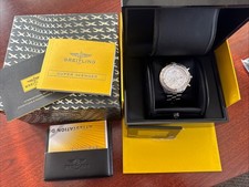 Breitling Super Avenger A13370 Stainless Steel 48mm White Dial Watch 13
