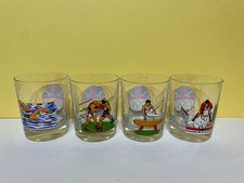 Vintage RARE 1984 Los Angeles Summer Olympics x 4  drinking glasses set VGC