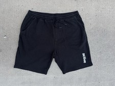 Active Men  s Black Fleece Drawstring Sweat Shorts Size XL