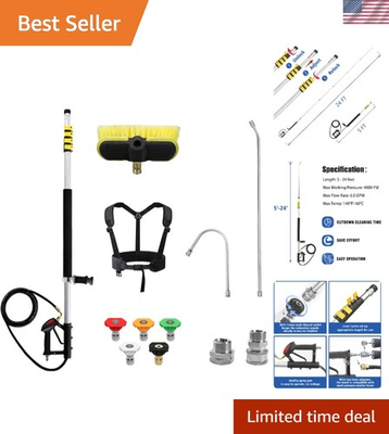 #ad #ad Lightweight 24FT Pressure Washer Extension Wand with 5 Adjustable Spray Nozzles $215.49