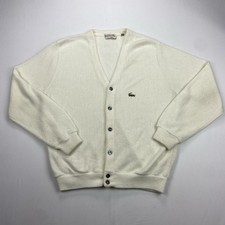 RARE UNARCHIVED VINTAGE IZOD LACOSTE Cardigan Sweater c. 1968-1975 CREST TAG USA