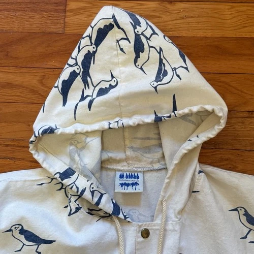 Michigan Rag Co Shorebird Print Hooded Jacket Size S/M Rare Print! image 5