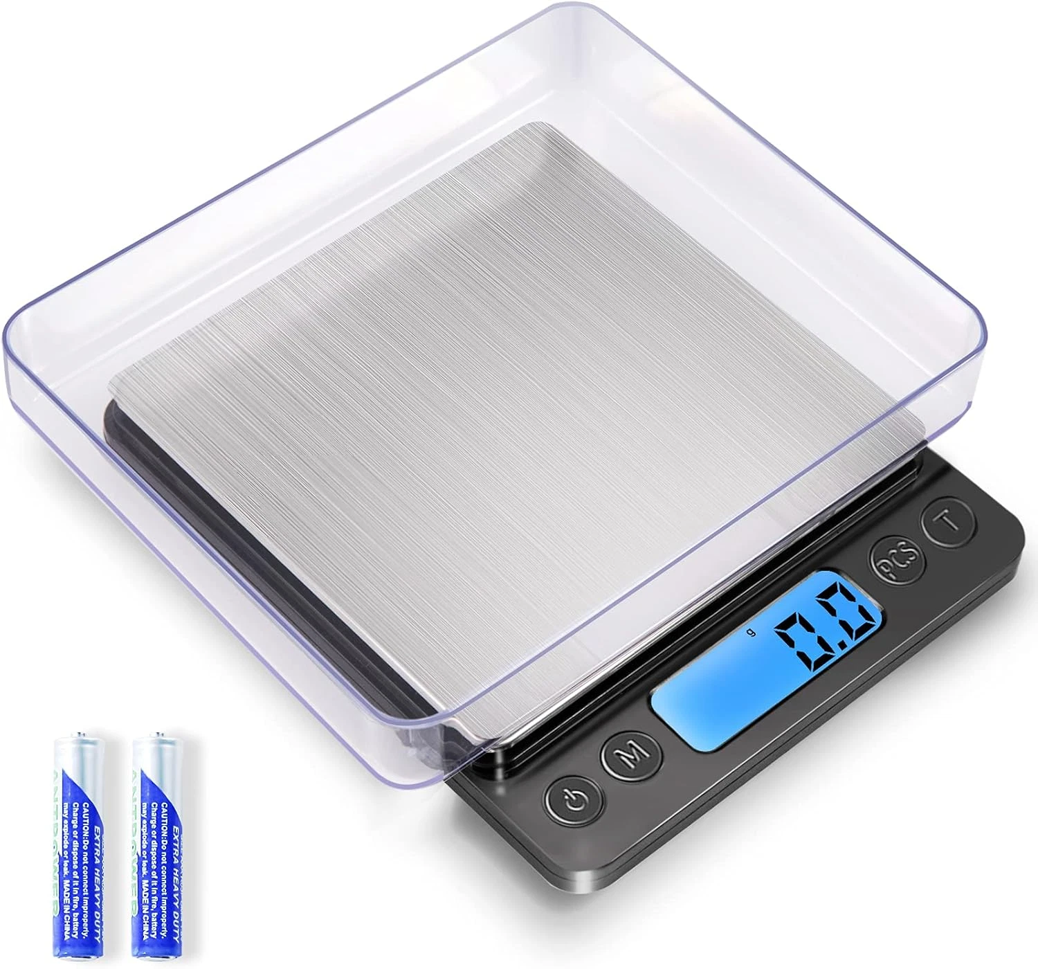 Bascula cocina digital 3000G en 0 a 1G gramos oz bandejas pantalla con baterias