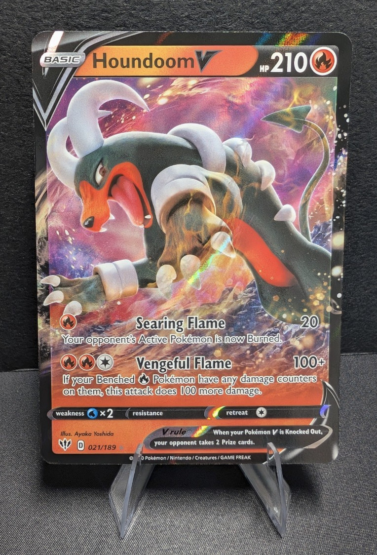Pokemon Houndoom V 021/189 Darkness Ablaze Ultra Rare Holo LP