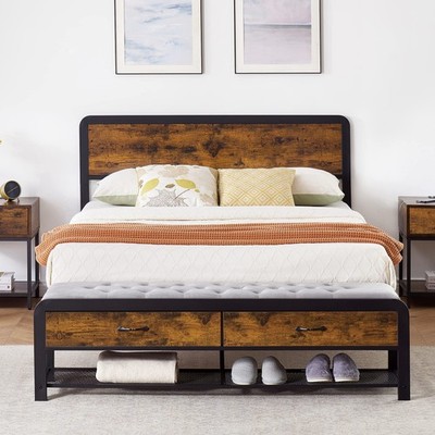 2024 New Bed Frame Queen Size   Aesthetic and Functional Platform Bed Frame w...