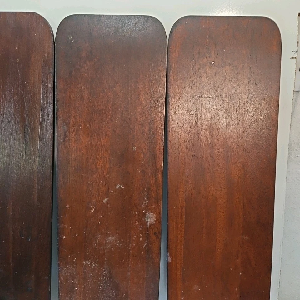 Juego de 4 aspas de ventilador de madera antiguas vintage Hunter R-52 para techo eléctrico de hierro fundido Foto 2 de 4