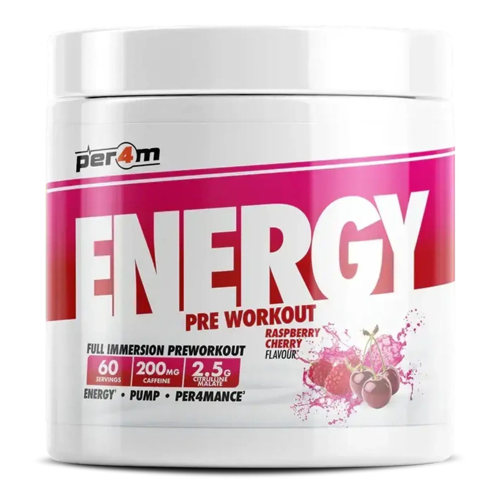 PER4M ENERGY PRE-WORKOUT ENERGY PUMP PERFORMANCE 390G RASPBERRY CHERRY