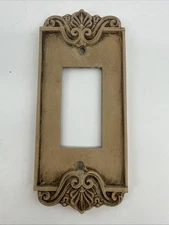 Antique Brass Light Switch Cover Plate – Ornate Art Nouveau Single Light Switch