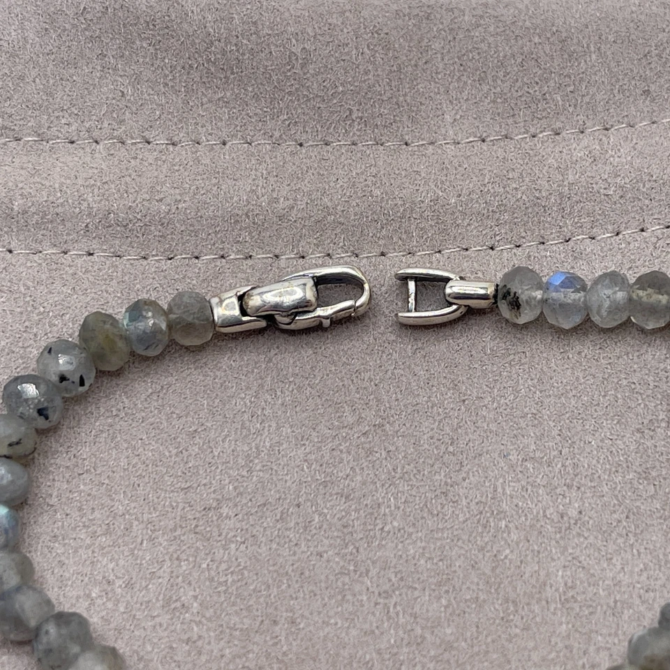 David Yurman 925 Sterling Silver Labradorite Spiritual Bead Bracelet - Image 4 of 4