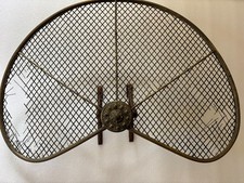 Antique Vintage Georgian 18th 19th Century Peacock Brass Fire Screen Spark Guard