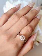 sterling silver halo ring, dancing stone ring, engagement ring, promise ring