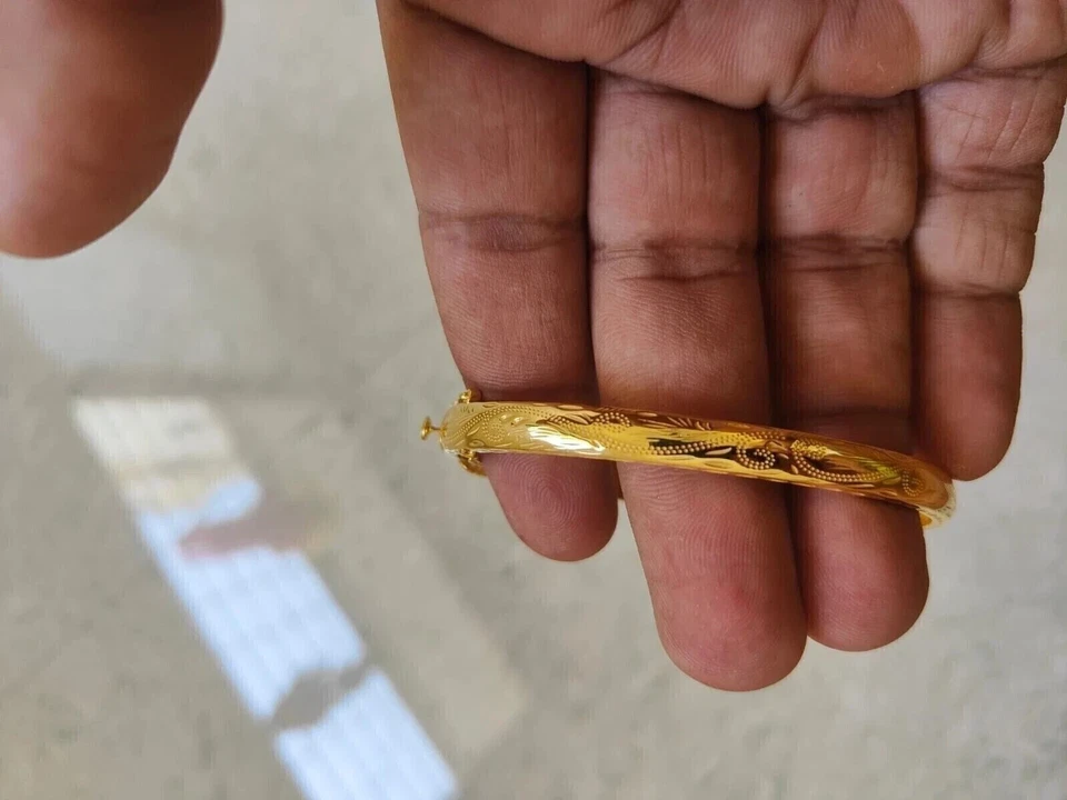 Brazalete Unisex Vintage & Estate Nuevo Estilo Acabado Oro Amarillo 14k 7.5" Foto 3 de 4