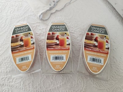 NEW YANKEE CANDLE FARM FRESH PEACH WAX MELTS ~ SET OF 3 