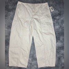 Universal Thread Women  s Mid Rise Barrel Leg Ankle Jeans - Cream Size 14 NWT