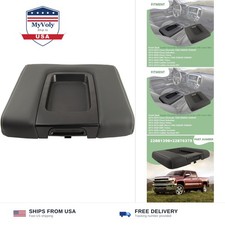 Front Seat Center Console Armrest Lid Cover with Liner Mat Black Compatible w...