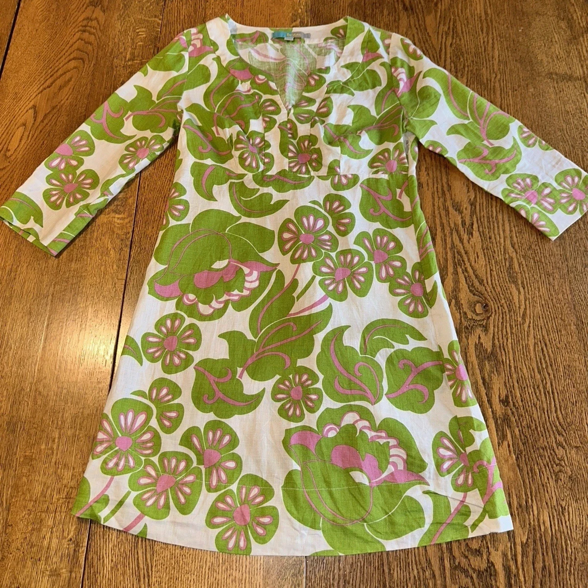 Linen Shift Short Sleeve Floral Dresses for Women for sale | eBay
