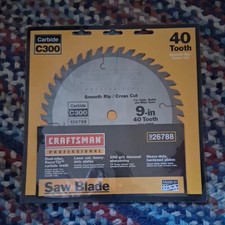 Craftsman Professional Carbide C300 Saw Blade 926788 40 Tooth 9" Made in USA NOS