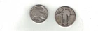 1925 Liberty Standing Silver Quarter and 1936 Buffalo Nickel