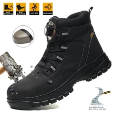 Mens Waterproof Work Boots Steel Toe shoes Safety Shoes Indestructible Non Slip