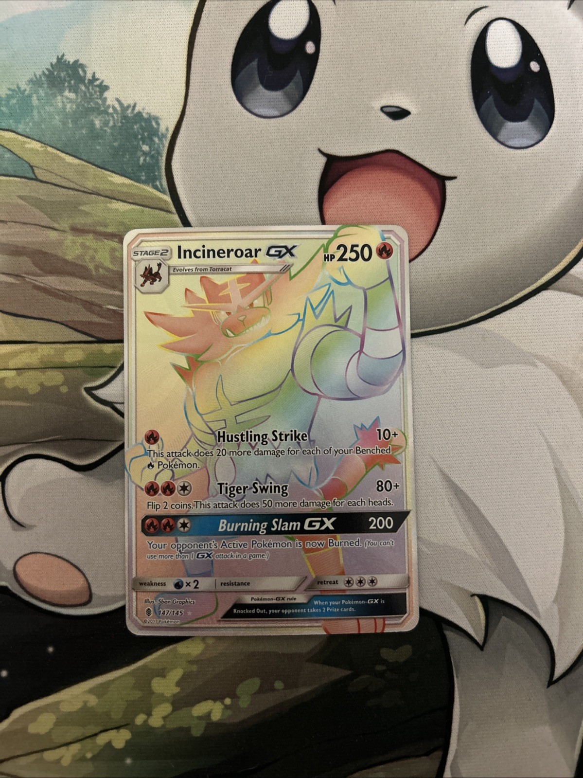 Incineroar GX (Secret) 147/145-Guardians Rising Holo NM