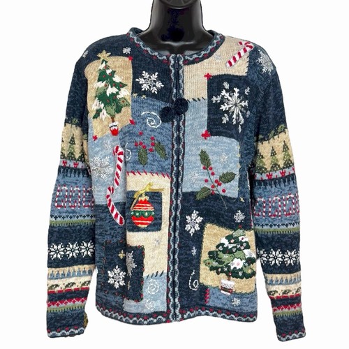 Pull De Noël Heirloom Collectibles 2004 - Collection "Stockings And Stars", Taille M, Occasion