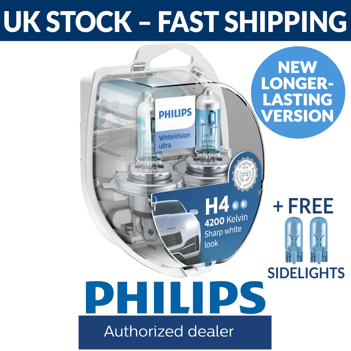 Philips WhiteVision Ultra, New Halogen Car Bulbs