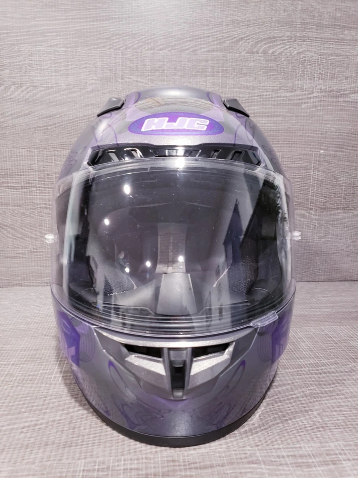 МОТОЦИКЛЕТНЫЙ ШЛЕМ HJC CL-17 Mystic Graphics серый и фиолетовый размер XS  - Изображение 3 из 4