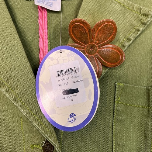April Cornell Field Jacket Stretch Cotton Blazer Floral NWT Green Womens XL 14 - Picture 6 of 6