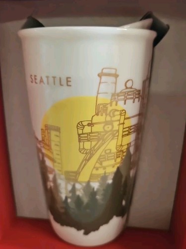 2 Starbucks 2015 Seattle Gasworks Park Travel Mug Ceramic -Dot Collection - Picture 3 of 4