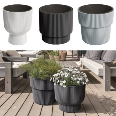 terracotta blumenkasten 80 cm 4er Set Blumenkasten Balkon 80 cm mit Untersetzer Terracotta, Hochwert –  Sustania main image 0