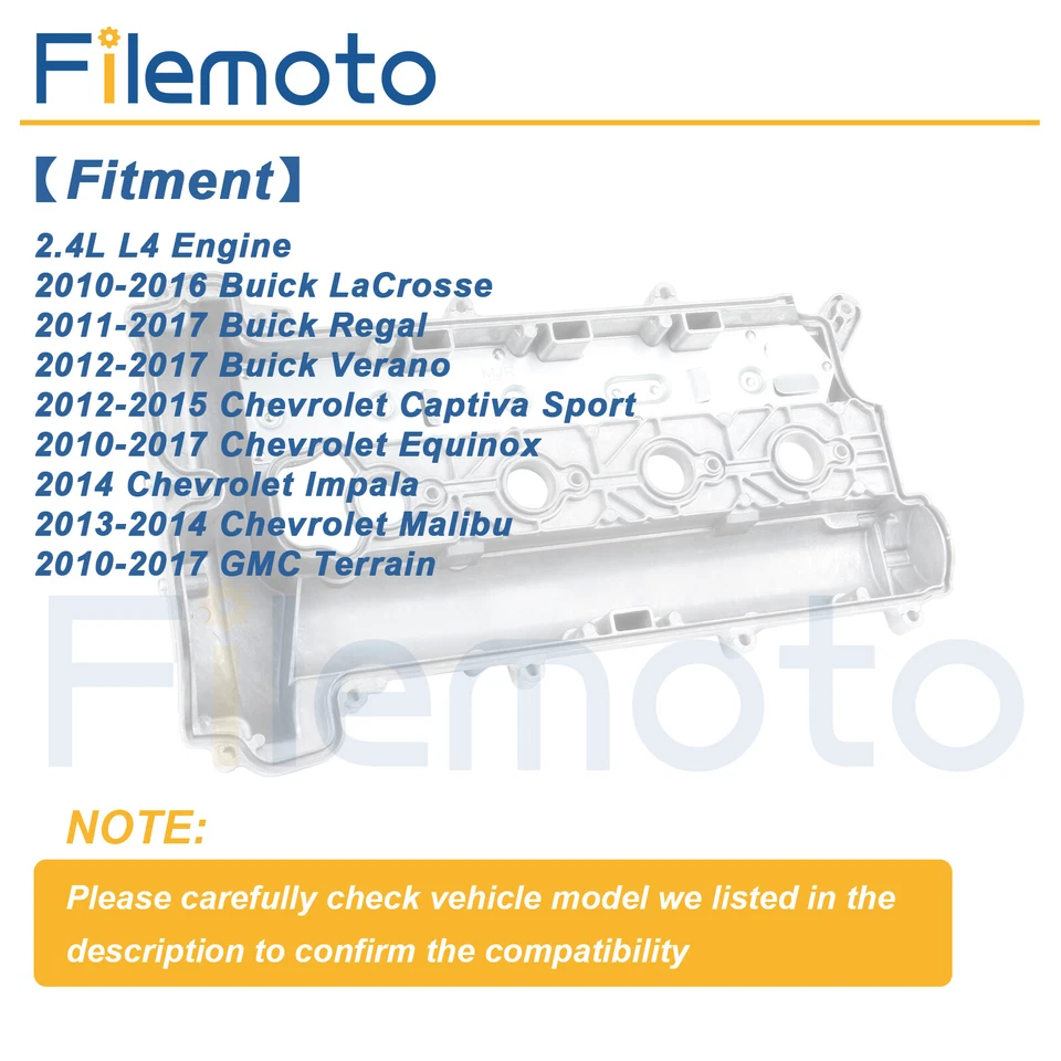 Cubierta de válvula con junta y tapa para 10-17 Chevy Equinox Captiva Malibu Impala 2.4L👍 Foto 3 de 4
