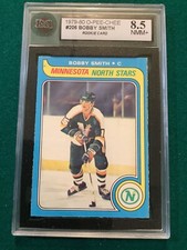 1979/80 O-PEE-CHEE NHL HOCKEY CARD #206 BOBBY SMITH ROOKIE RC KSA 8.5 NMM+