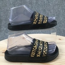 adidas Sandals Youth 5 Adilette Shower Slide Beige Leopard Print Slip On FZ2856