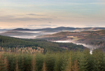 Photo 6x4 Looking north west from Hill of Tillylair Bridge of Canny The B c2008