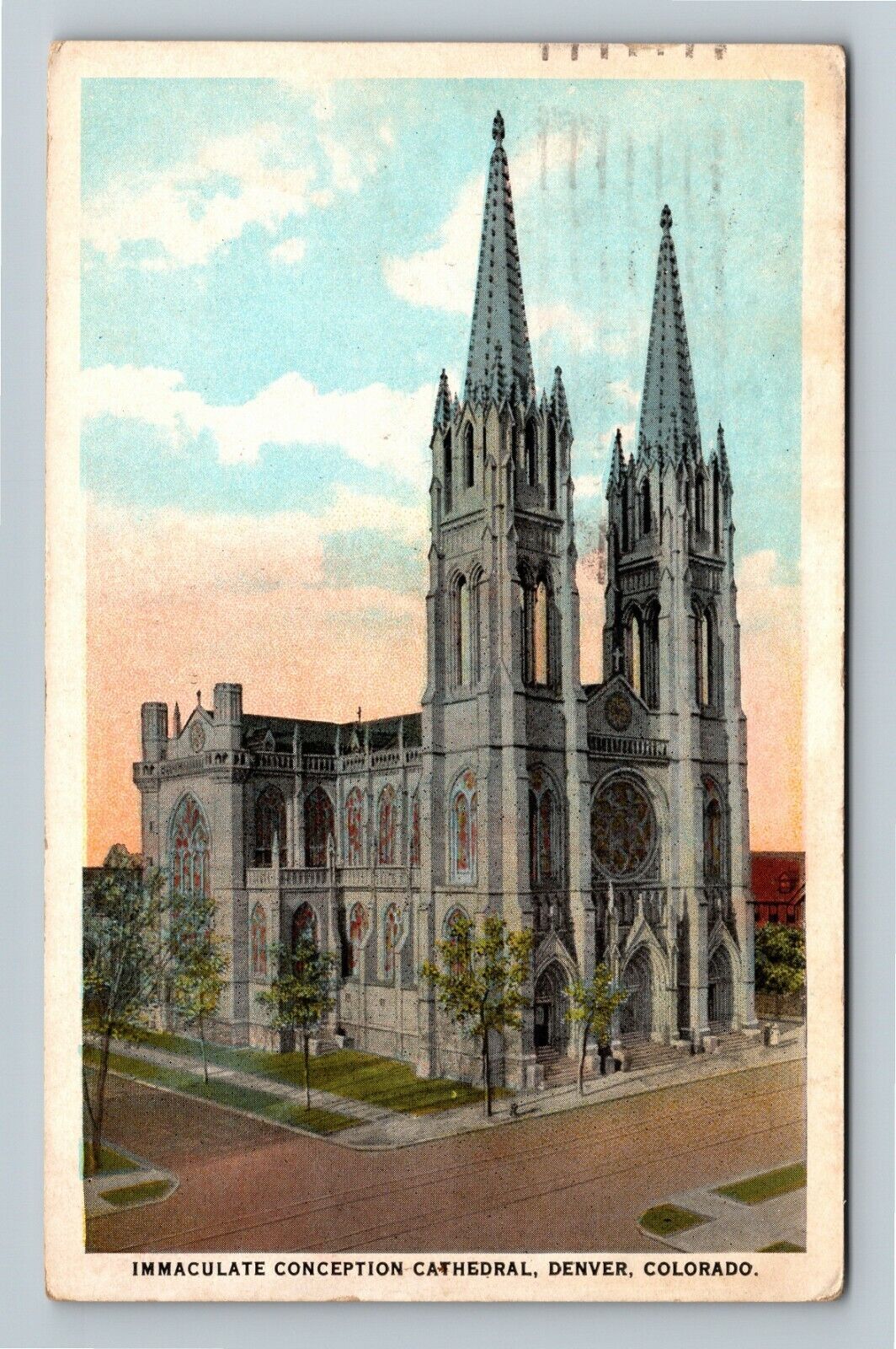 Denver COColorado, Immaculate Conception Cathedral, c1925 Vintage