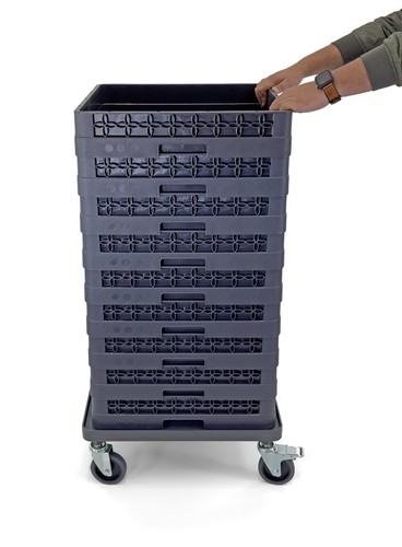 Carretilla para estante para platos y estante de vidrio | Bloqueo de 2 ruedas 4" | Capacidad máxima 250 lbs | GRIS - Imagen 5 de 11