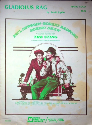 A GEORGE ROY HILL FILM THE STING GLADIOLUS RAG BY SCOTT JOPLIN 1934 MUSIC SHEET