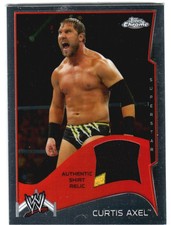 WWE Curtis Axel 2014 Topps Chrome Event Used Shirt Relic Card 2 Color
