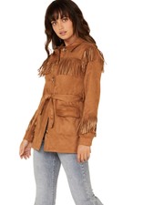 Minkwomen's We Are Free Fringe Jacket Tan Large