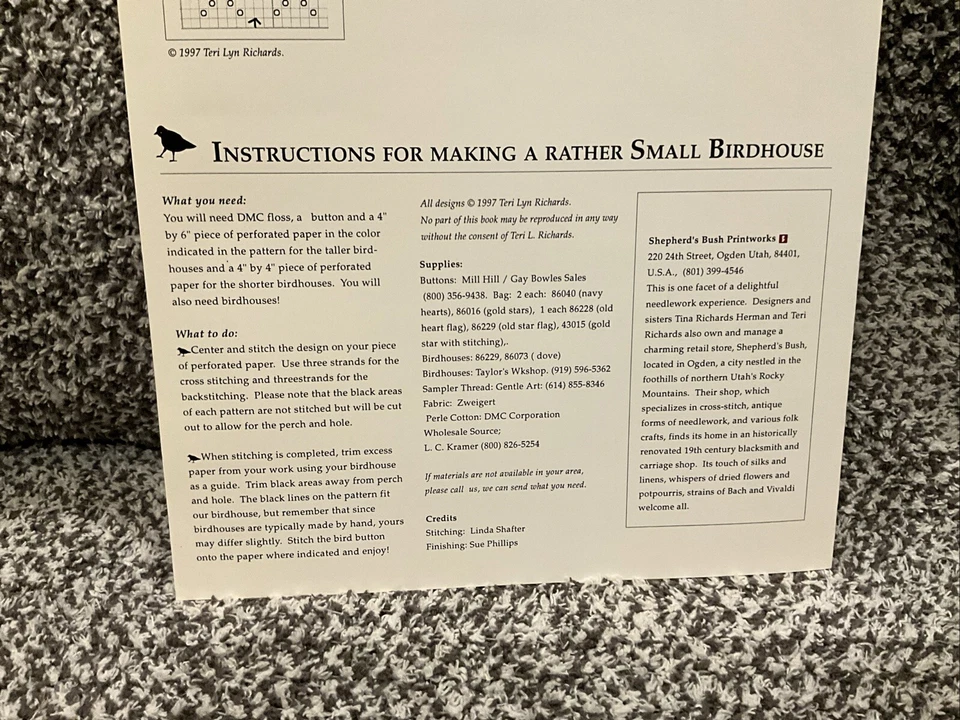 RARE!!! Shepherds Bush Patriotic Pair America Counted Cross Stitch Pattern 1997 - Image 3 of 3